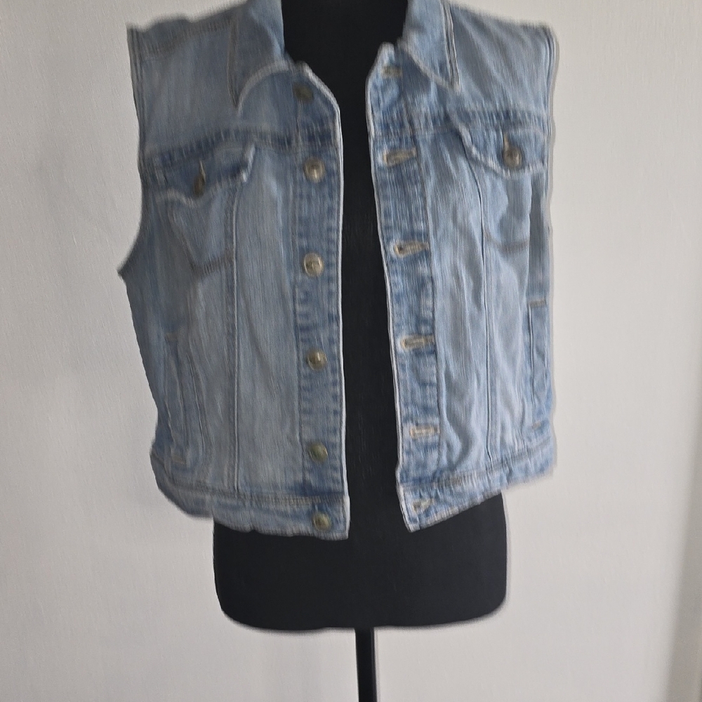 LC Lauren Conrad Blue Denim Vest